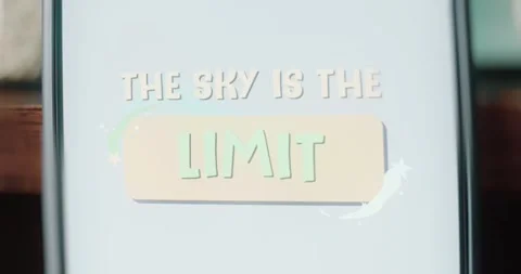 The Sky Is The Limit text Stock Footage 313864636