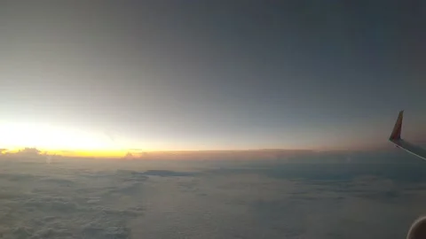 Sky Line above Clouds (raw) Stock Footage 208473383