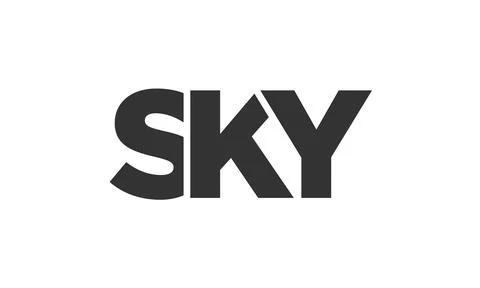 SKY logo design template with strong and modern bold text. Initial based ve.. Illustrazione stock