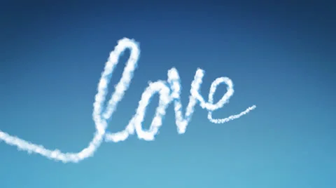 Sky Love Clouds Text Stock Footage 24812900