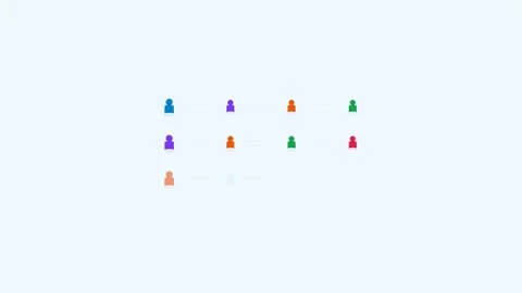 Sky Matrix Team Grid Organization Flat Design Animation Loop Stock Footage 342606807