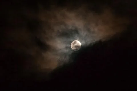 Sky With Moon And Clouds Stock Photos