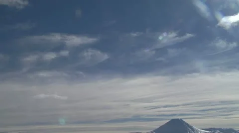 Sky to Mount Ngaruhoe Stock Footage 11410261