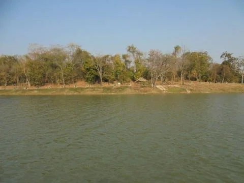 Sky, mountain, river Stock Photos