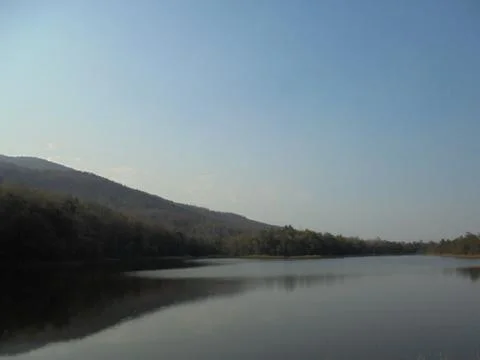 Sky, mountain, river Foto stock