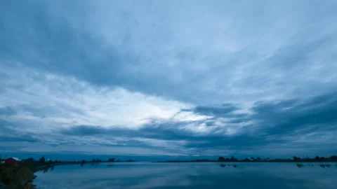 Sky with moving thick gray clouds Stock Footage 139780178