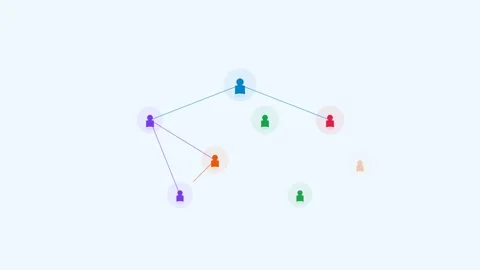 Sky Network Team Connections Web Flat Design Animation Loop Stock Footage 342606709