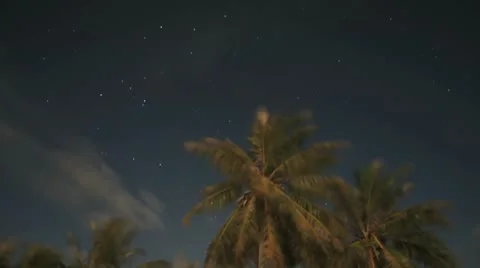 Sky at Night in French Polynesia Time Lapse Stock Footage 8952851