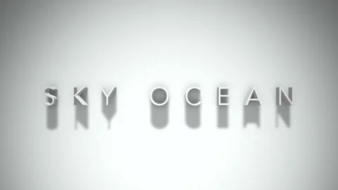 Sky ocean 3D title animation with shadows on a white background Stock Footage 297799836