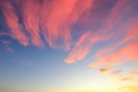 Sky only with red - orange clouds Stock Photos