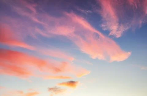 Sky only with red - orange clouds Stock Photos