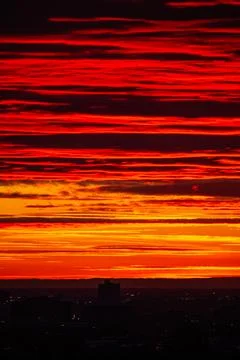 Sky with the orange clouds Stock Photos