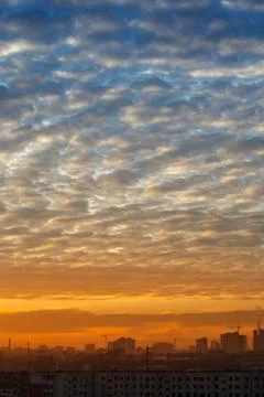Sky over the city, clouds Stock Photos