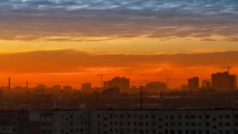 Sky over the city, clouds Stock-Fotos