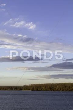 Sky over Danube river Stock Photos
