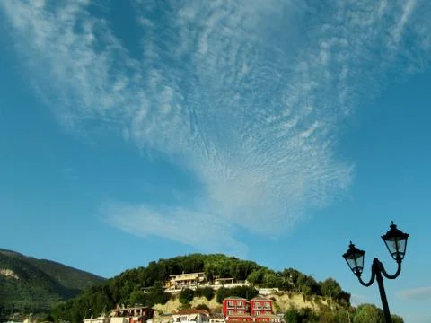 The sky over Parga, Greece Stock Photos