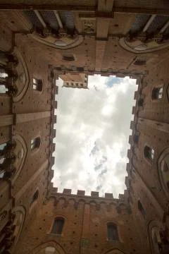 Sky over rectangular palace Stock Photos