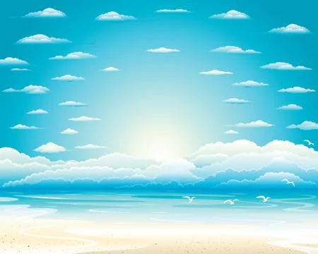 The sky over the sea Stock Illustration