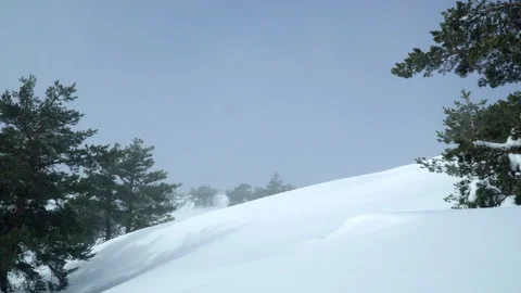Sky over snowy hill Stock Footage 86536944