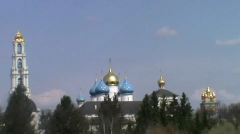 The sky over the Trinity Lavra of St. Sergius Stock Footage 4280658