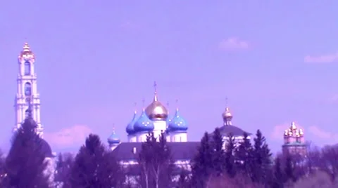 The sky over the Trinity Lavra of St. Sergius Stock Footage 4280659