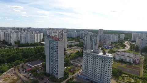 Sky over Western Administrative District in Moscow, Russia. View Moscow Stock-Footage 104555646