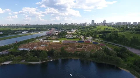 Sky over Western Administrative District in Moscow, Russia. View Moscow Stock-Footage 104562538