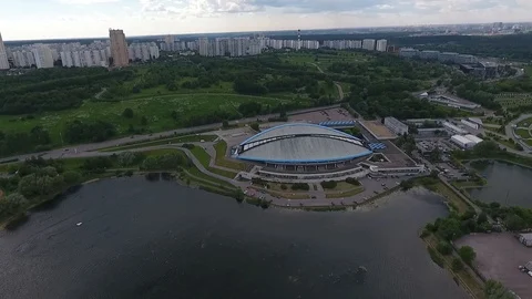 Sky over Western Administrative District in Moscow, Russia. View Moscow 库存影片 104563231