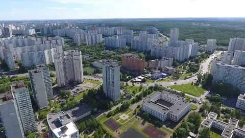 Sky over Western Administrative District in Moscow, Russia. View Moscow Stock Footage 104563709