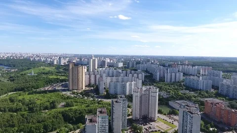 Sky over Western Administrative District in Moscow, Russia. View Moscow Stock Footage 104563891