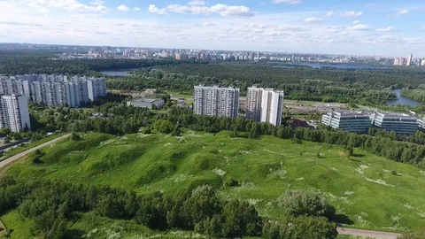 Sky over Western Administrative District in Moscow, Russia. View Moscow Stock Footage 104563946