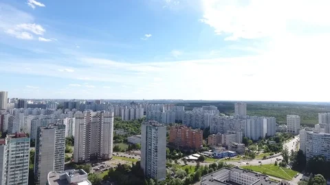 Sky over Western Administrative District in Moscow, Russia. View Moscow Stock Footage 104564144