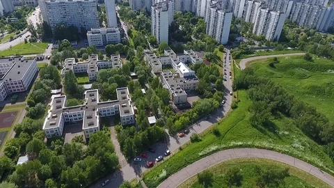 Sky over Western Administrative District in Moscow, Russia. View Moscow 库存影片 104564210
