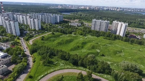 Sky over Western Administrative District in Moscow, Russia. View Moscow 库存影片 104564281