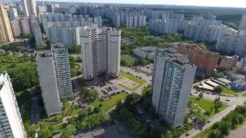 Sky over Western Administrative District in Moscow, Russia. View Moscow Stock Footage 104564536