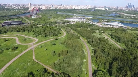 Sky over Western Administrative District in Moscow, Russia. View Moscow Stock Footage 104564700