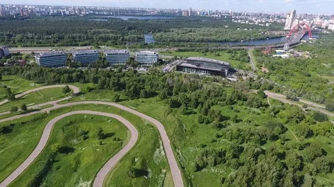 Sky over Western Administrative District in Moscow, Russia. View Moscow Stock-Footage 104564881