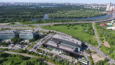 Sky over Western Administrative District in Moscow, Russia. View Moscow Stock Footage 104565064