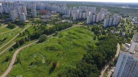 Sky over Western Administrative District in Moscow, Russia. View Moscow Stock Footage 104565335