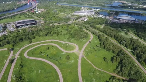 Sky over Western Administrative District in Moscow, Russia. View Moscow Stock Footage 104565607