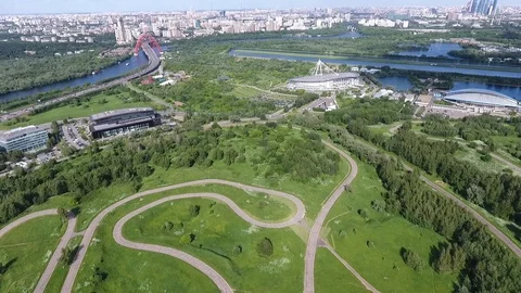 Sky over Western Administrative District in Moscow, Russia. View Moscow Stock Footage 104565772