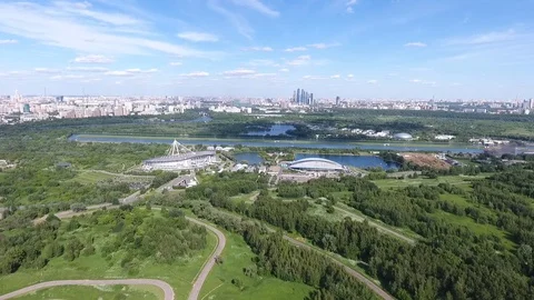 Sky over Western Administrative District in Moscow, Russia. View Moscow Stock Footage 104565866