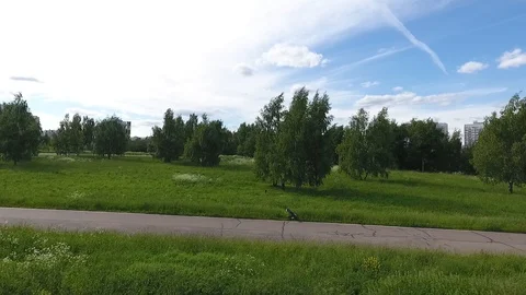 Sky over Western Administrative District in Moscow, Russia. View Moscow Stock-Footage 104566672