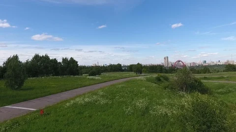 Sky over Western Administrative District in Moscow, Russia. View Moscow Stock Footage 104566810