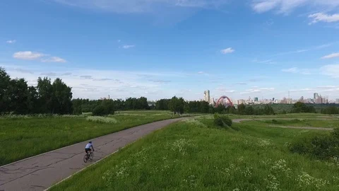 Sky over Western Administrative District in Moscow, Russia. View Moscow Stock-Footage 104566843