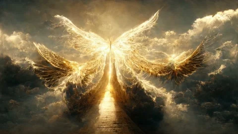 Sky Particle Glow Phoenix Fire Bird In Space, Animation Loop Stock Footage 211864898