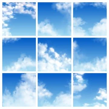 Sky pattern vector cloudy backdrop and blue clouded skyline heaven wallpaper Stock Illustration