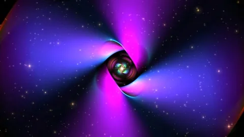 Sky Pink Hypnotic Neon Waves Stars Space Motion Background Stock-Footage 276917509