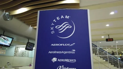 Sky Priority Check in Counter at Sam Ratulangi Airport Stock Footage 130205020