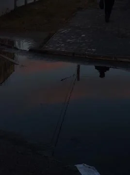 Sky in a puddle Stock Photos